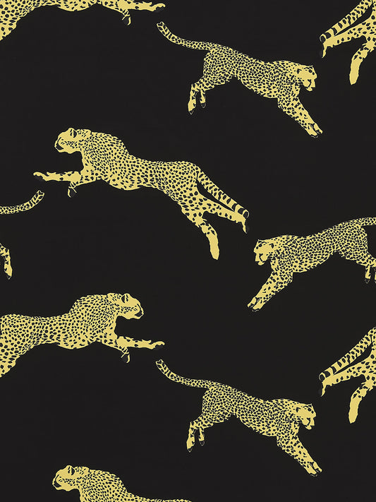 Leaping Cheetah Pillow | Black Magic