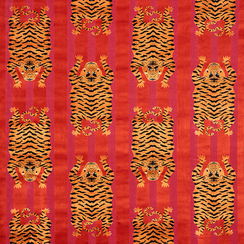 Tibetan Tiger Pillow | Red & Pink