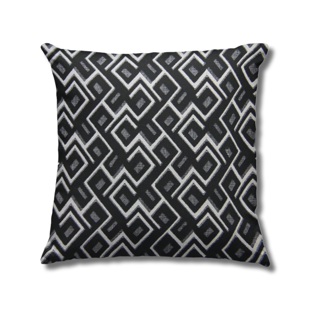 Anni Jacquard Velvet Pillow | Black Linen