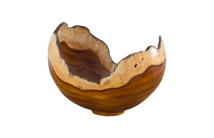 Burled Dark Faux Wood Bowl