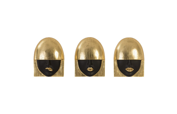 Fashion Faces Small Black and Gold Wall Art Set