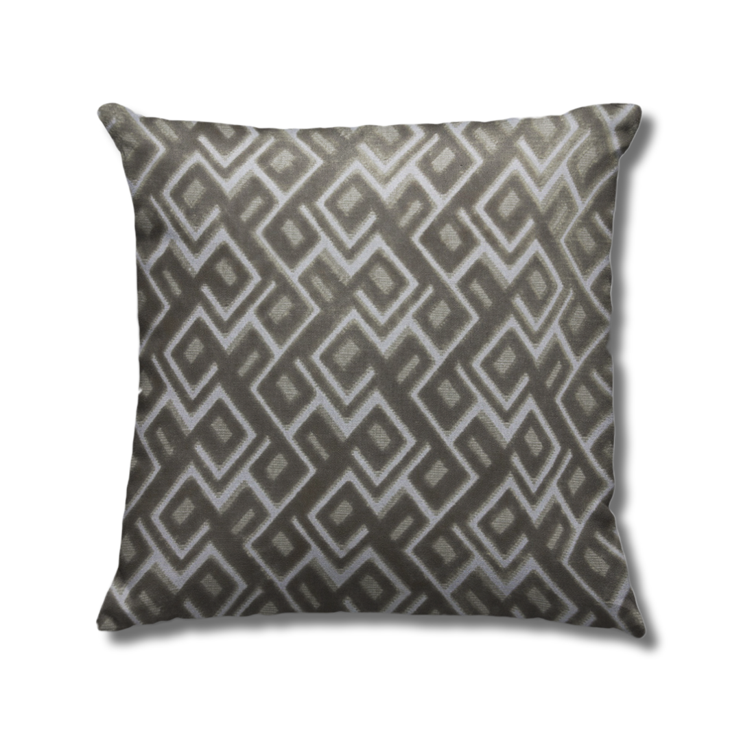 Anni Jacquard Velvet Pillow | Dark Taupe Linen