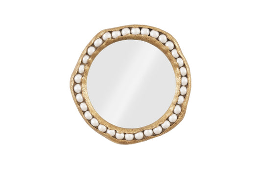 Pearl Round Gold Mirror