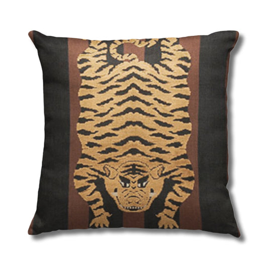 Tibetan Tiger Pillow | Brown & Black