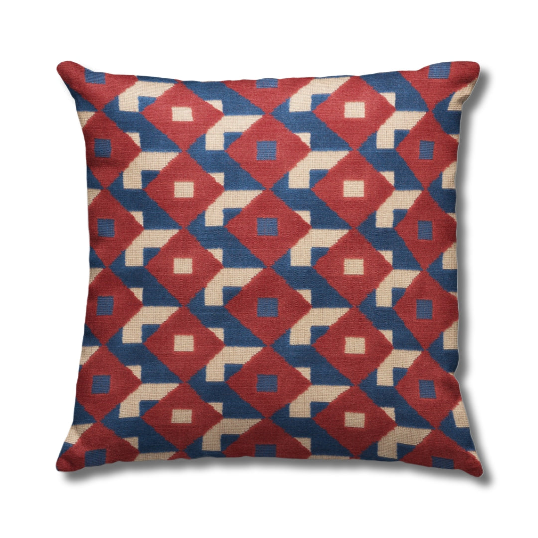 Dazzle Velvet Pillow | Blue & Red