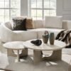 Coffee Table with Travertine Top and Ash Wood Base