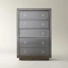 Five Drawer Chest with Mirrored Panels and Ring Pull Handles