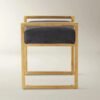 Accent Stool with Upholstered Seat and Metal Base