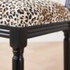Dining Chair with Upholstered Seat and Fluted Wooden Legs