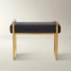 Accent Stool with Upholstered Seat and Metal Base