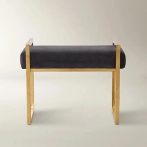 Accent Stool with Upholstered Seat and Metal Base