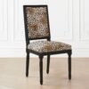 Dining Chair with Upholstered Seat and Fluted Wooden Legs