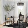 Dining Chair with Upholstered Seat and Fluted Wooden Legs