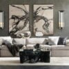 Coffee Table with Acacia Root Design and Resin Stone Finish