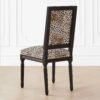 Dining Chair with Upholstered Seat and Fluted Wooden Legs