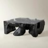 Coffee Table with Acacia Root Design and Resin Stone Finish
