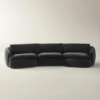 Modular Velvet Sectional Sofa with Curved Silhouette