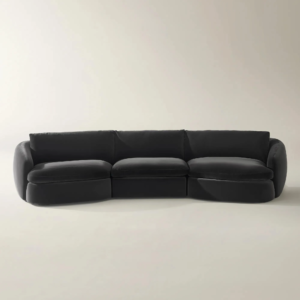 Modular Velvet Sectional Sofa with Curved Silhouette