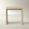 Nightstand with Mirrored Drawer Front and Soft-Close Storage