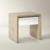 Nightstand with Mirrored Drawer Front and Soft-Close Storage