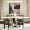 Dining Chair Set with Upholstered Seat and Wooden Legs