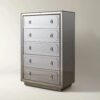 Five Drawer Chest with Mirrored Panels and Ring Pull Handles