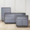 Five Drawer Chest with Mirrored Panels and Ring Pull Handles