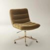 Desk chair with velvet upholstery adjustable height swivel base