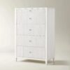 Tall Dresser with Reeded Drawer Fronts and Metal Hardware