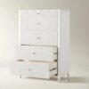 Tall Dresser with Reeded Drawer Fronts and Metal Hardware