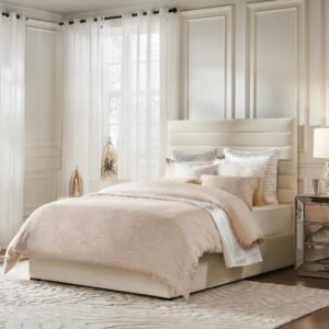 Platform Bed with Channel Tufted Headboard