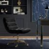 Desk chair with velvet upholstery adjustable height swivel base
