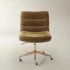 Desk chair with velvet upholstery adjustable height swivel base