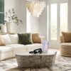 Curved Chenille Sofa with Triple Layer Cushions