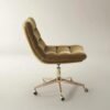 Desk chair with velvet upholstery adjustable height swivel base