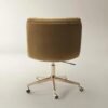 Desk chair with velvet upholstery adjustable height swivel base