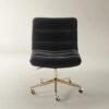 Desk chair with velvet upholstery adjustable height swivel base