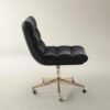 Desk chair with velvet upholstery adjustable height swivel base