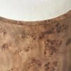 Bench with Chenille Upholstery and Burl Wood Panels