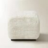 Pouf with Faux Fur Upholstery and Foam Cushioning