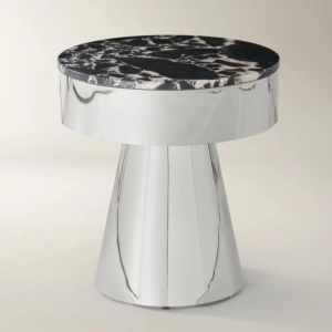 End Table with Marble Top and Soft-Close Storage Drawer