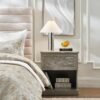 Nightstand with Storage Drawers and Acrylic Metal Handles