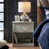Nightstand with Storage Drawers and Acrylic Metal Handles