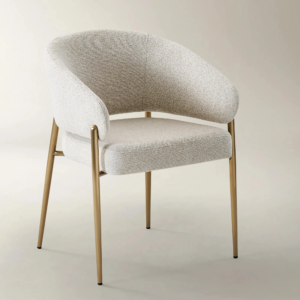 Dining Chair Set with Upholstered Seat and Metal Frame