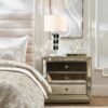 Three Drawer Chest with Mirrored Panels and Beaded Trim