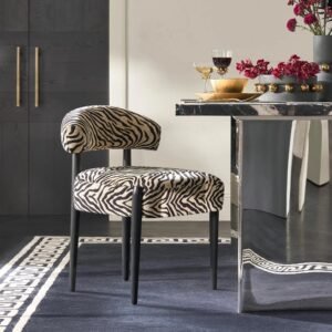 Dining Chair Set with Upholstered Seat and Wooden Legs