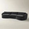 Modular Velvet Sectional Sofa with Curved Silhouette