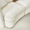 Curved Chenille Sofa with Triple Layer Cushions