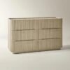 Six Drawer Dresser with Fluted Oak Front and Soft-Close Drawers