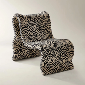 Accent Chair with Performance Chenille Upholstery and Curved Design